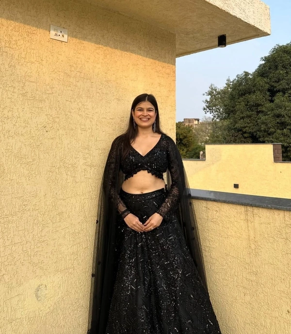 Azorte Fashion Trending Designer Lehenga – Faux Georgette with Heavy Embroidery & Sequins Work