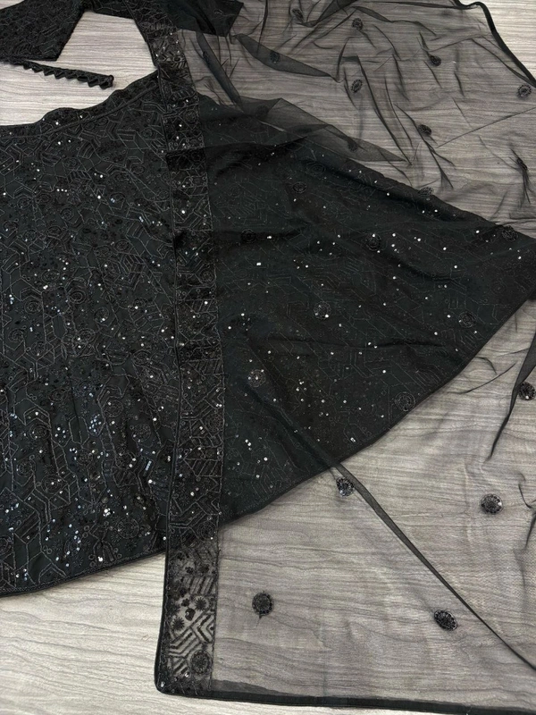 Azorte Fashion Trending Designer Lehenga – Faux Georgette with Heavy Embroidery & Sequins Work