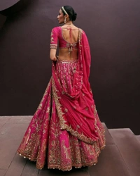 Azorte Fashion Trending Two-Tone Tapeta Silk Lehenga – Heavy Embroidery & Sequins Work