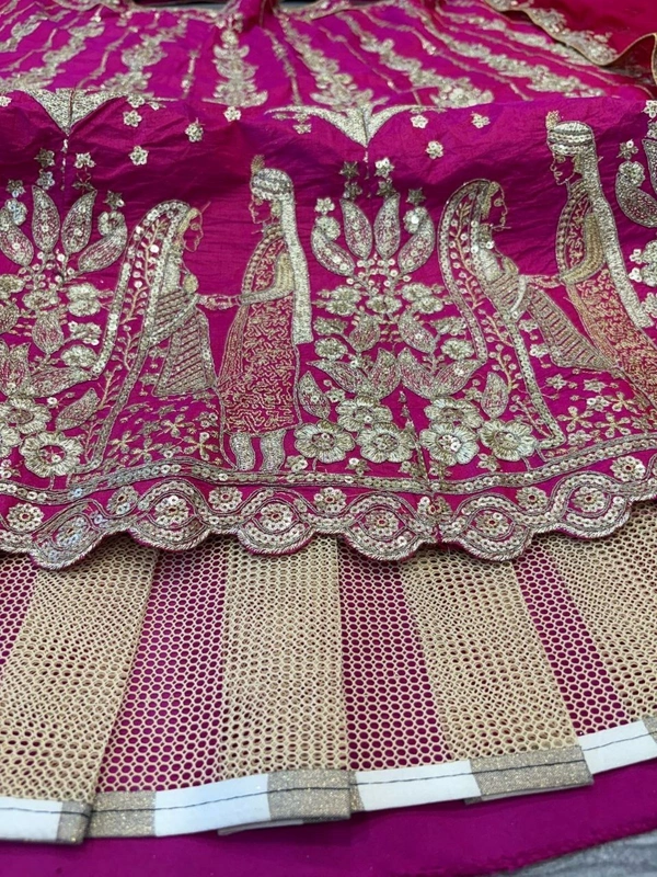 Azorte Fashion Trending Two-Tone Tapeta Silk Lehenga – Heavy Embroidery & Sequins Work