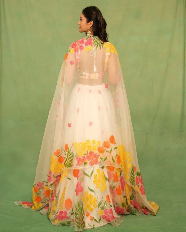 Azorte Fashion Elegant Taby Silk Floral Print Lehenga – Heavy Cancan & Organza Dupatta