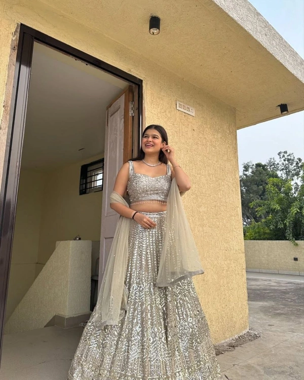 Azorte Fashion Elegant Rangoli Silk Lehenga – Heavy Embroidery, Zari & Sequins Work