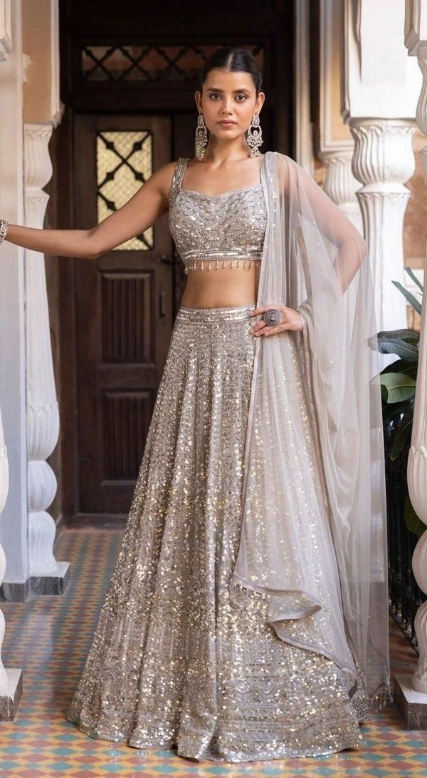 Azorte Fashion Elegant Rangoli Silk Lehenga – Heavy Embroidery, Zari & Sequins Work
