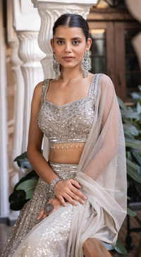 Azorte Fashion Elegant Rangoli Silk Lehenga – Heavy Embroidery, Zari & Sequins Work