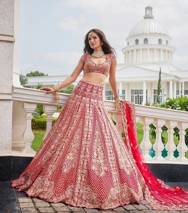 Azorte Fashion Premium Malai Satin Lehenga – Heavy Embroidery, Dori & Sequins Work 