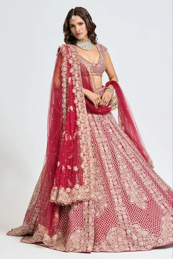 Azorte Fashion Premium Malai Satin Lehenga – Heavy Embroidery, Dori & Sequins Work 