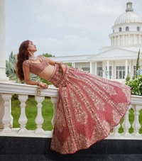 Azorte Fashion Premium Malai Satin Lehenga – Heavy Embroidery, Dori & Sequins Work 