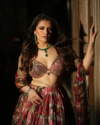 Azorte Fashion Premium Tabby Organza Silk Lehenga – Floral Print, Embroidery & Sequins Work 