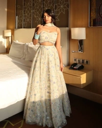 Azorte Fashion Premium Tabby Silk Lehenga – Embroidery & Heavy Sequins Work