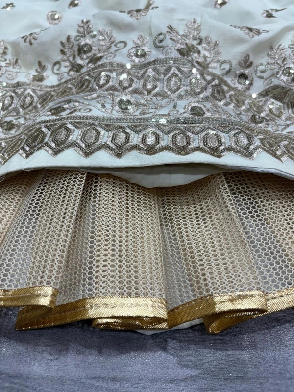 Azorte Fashion Premium Chinon Silk Lehenga – Embroidery, Jari & Sequins Work with Velvet Dupatta