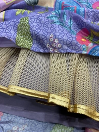 Azorte Fashion Premium Chinon Silk Lehenga – Floral Print, Koti Style Dupatta & Sikka Lace