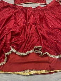 Azorte Fashion Heavy Chinon Silk Mukesh Work Lehenga – 8+ Meter Flair & Premium Finishing