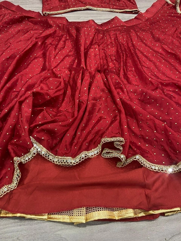 Azorte Fashion Heavy Chinon Silk Mukesh Work Lehenga – 8+ Meter Flair & Premium Finishing