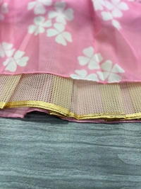 Azorte Fashion Latest Floral Print Taby Silk Lehenga with Organza Dupatta – 4M Flair - Pink