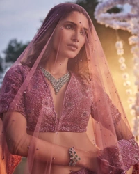 Azorte Fashion Trending Chinon Silk Embroidered Lehenga with Glitter Dori & Jari Work