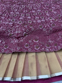 Azorte Fashion Trending Chinon Silk Embroidered Lehenga with Glitter Dori & Jari Work