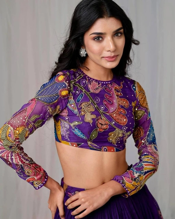 Azorte Fashion Designer Sequins Embroidered Lehenga Choli with Frill Work – Trendy & Elegant