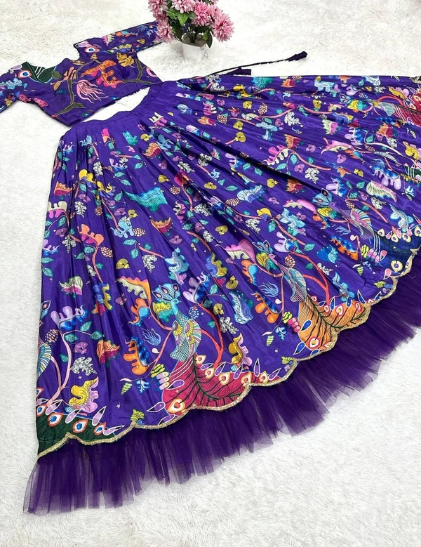 Azorte Fashion Designer Sequins Embroidered Lehenga Choli with Frill Work – Trendy & Elegant