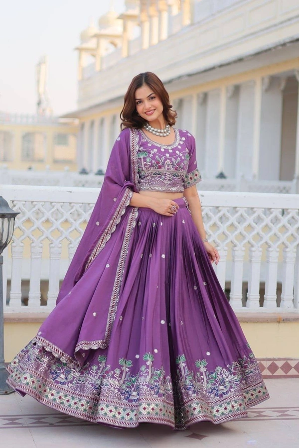 Azorte Fashion Stunning Festival Lehenga Choli | Heavy Embroidery | Designer Bridal Wear - Cannon Pink, L