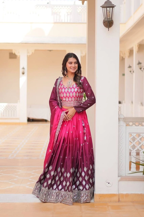 Azorte Fashion Stunning Bridal Lehenga Choli | Heavy Embroidery | Designer Wedding Wear - Disco, XXL