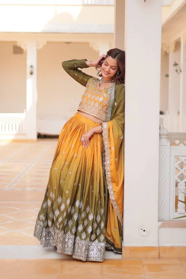 Azorte Fashion Stunning Bridal Lehenga Choli | Heavy Embroidery | Designer Wedding Wear - Mandalay, XL