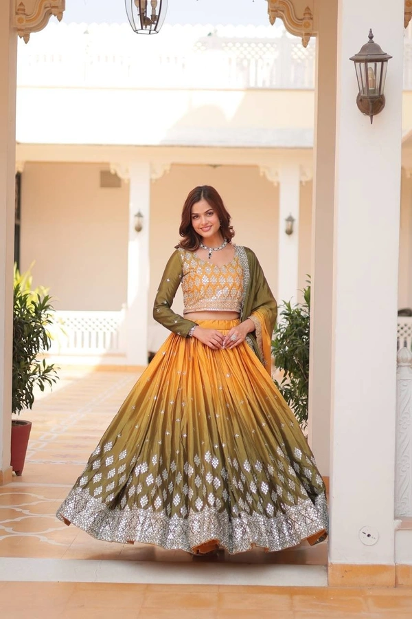 Azorte Fashion Stunning Bridal Lehenga Choli | Heavy Embroidery | Designer Wedding Wear - Mandalay, XL