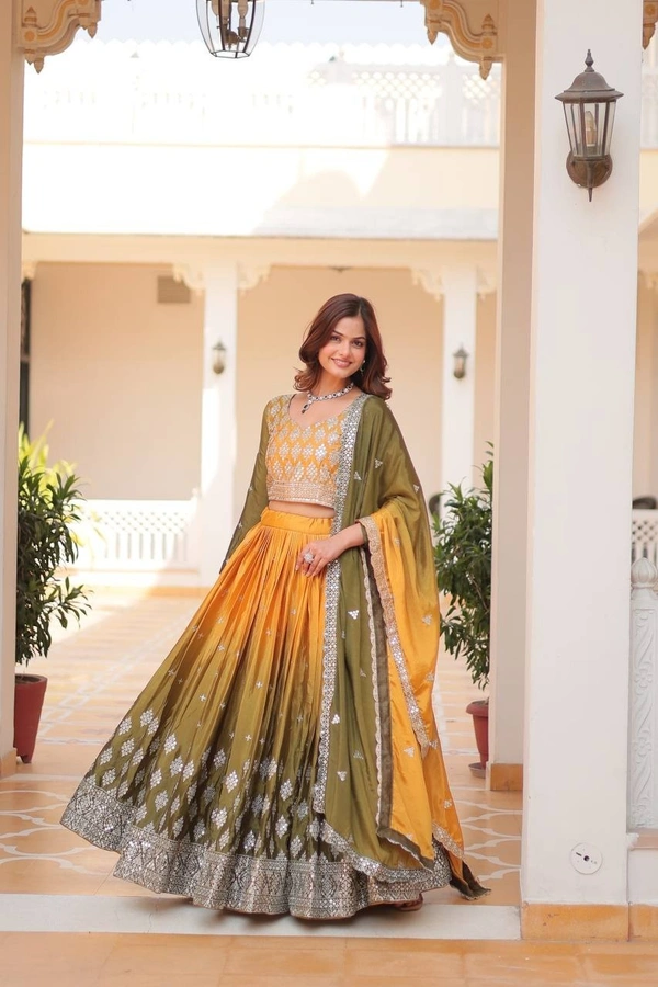 Azorte Fashion Stunning Bridal Lehenga Choli | Heavy Embroidery | Designer Wedding Wear - Mandalay, XL