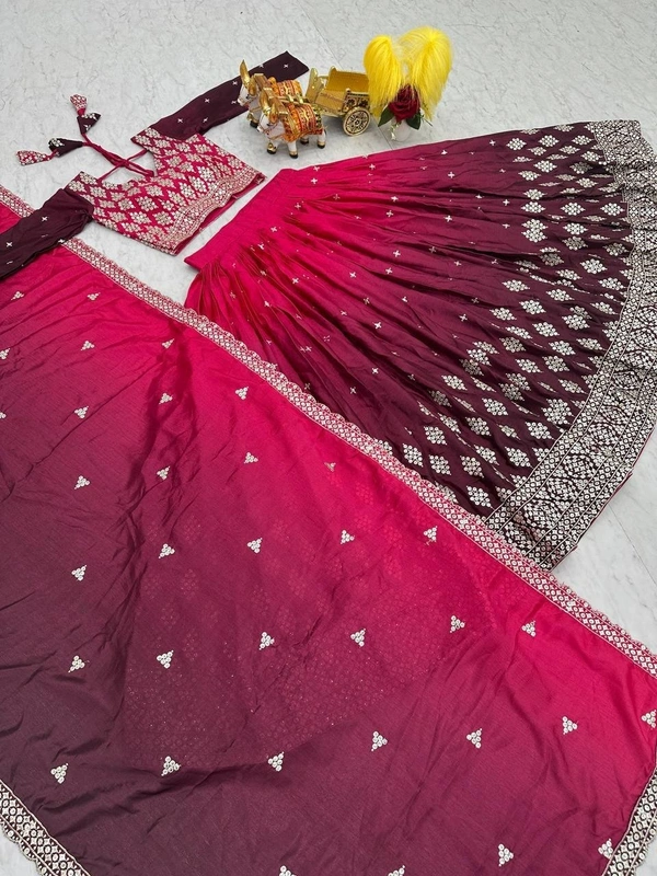 Azorte Fashion Stunning Bridal Lehenga Choli | Heavy Embroidery | Designer Wedding Wear - Disco, XXL