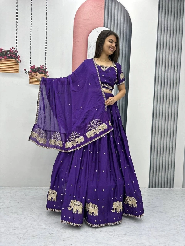 Azorte Fashion Stunning Embroidered Festival Lehenga Choli | Elegant & Traditional Wear - Daisy Bush, XXL