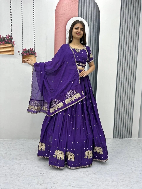 Azorte Fashion Stunning Embroidered Festival Lehenga Choli | Elegant & Traditional Wear - Daisy Bush, XXL
