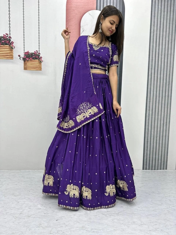 Azorte Fashion Stunning Embroidered Festival Lehenga Choli | Elegant & Traditional Wear - Daisy Bush, XXL