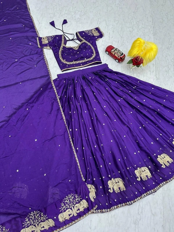 Azorte Fashion Stunning Embroidered Festival Lehenga Choli | Elegant & Traditional Wear - Daisy Bush, XXL