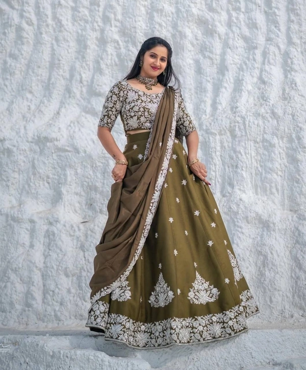 Azorte Fashion Beautiful Embroidered Festival Lehenga Choli | Elegant & Stylish Ethnic Wear - XL