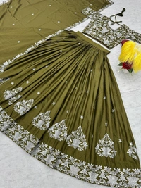 Azorte Fashion Beautiful Embroidered Festival Lehenga Choli | Elegant & Stylish Ethnic Wear - XL