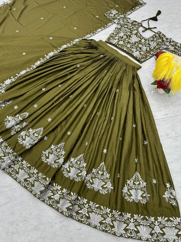 Azorte Fashion Beautiful Embroidered Festival Lehenga Choli | Elegant & Stylish Ethnic Wear - XL