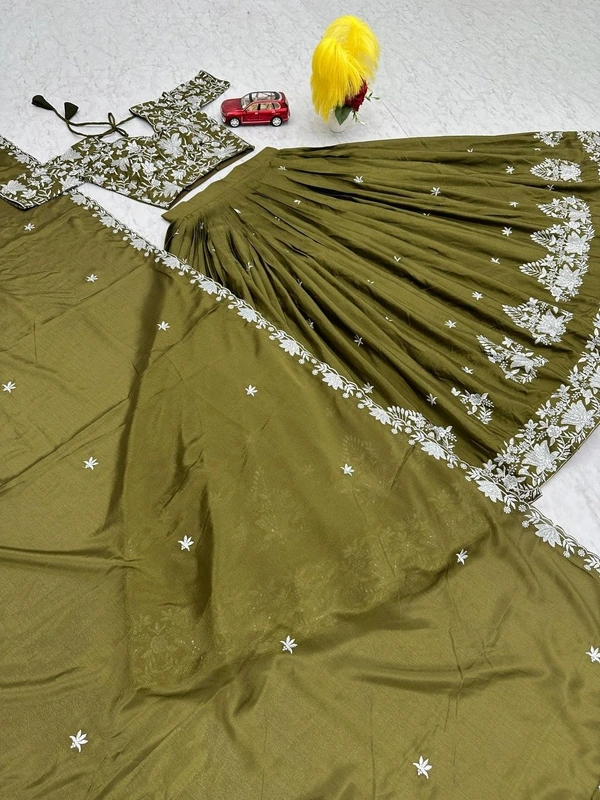Azorte Fashion Beautiful Embroidered Festival Lehenga Choli | Elegant & Stylish Ethnic Wear - XL