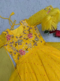 Azorte Fashion New Embroidered Gown – Fox Georgette with Heavy Thread & Sequence Work - XXL