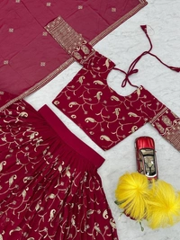 Azorte Fashion New Festival Lehenga Choli – Fox Georgette with Embroidery & Sequence Work - L
