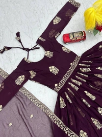 Azorte Fashion Luxury Embroidered Fox Georgette Gown – Perfect for Weddings & Festive Wear - L