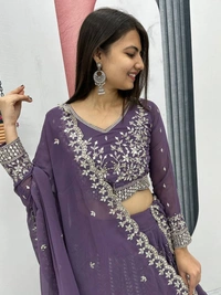 Azorte Fashion Premium Heavy Embroidered Lehenga Choli – Fox Georgette with 7mm Sequence Work - Scarpa Flow, XL