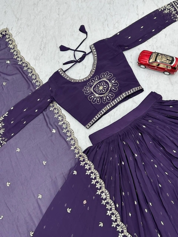 Azorte Fashion Luxury Heavy Fox Georgette Embroidered Lehenga Choli – Fully Stitched - Revolver, XL