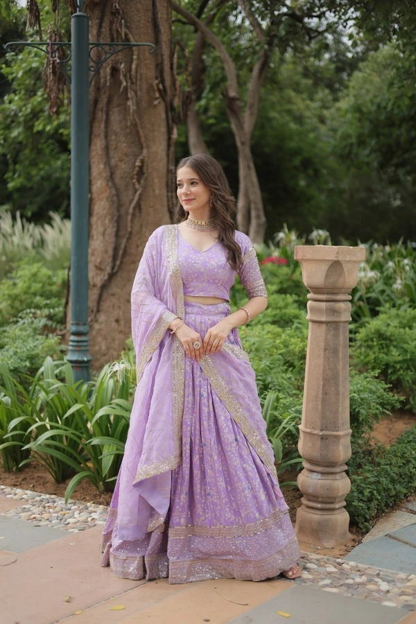 Designer Jacquard Lehenga – Pure Dyable Viscose with Golden Sequins Embroidery