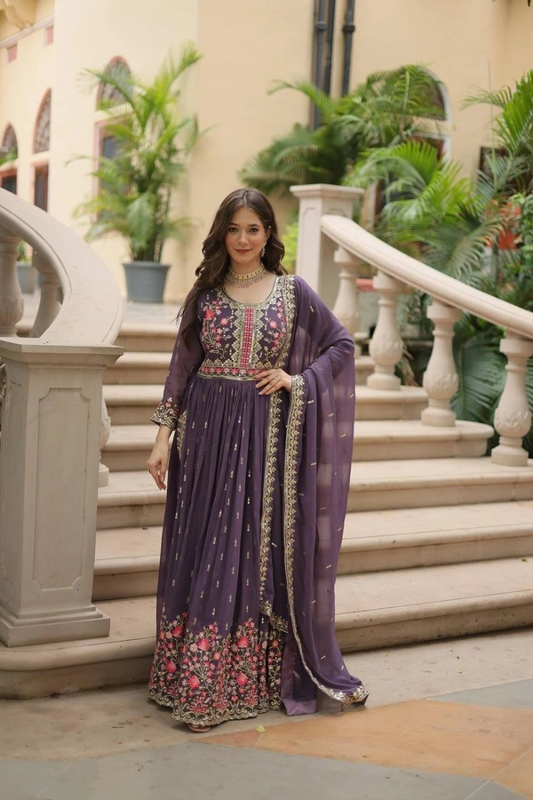 Azorte Fashion Stylish Faux Georgette Sharara Set with Sequins Embroidery – Perfect for Weddings & Festive Wear - Matterhorn, M (38)