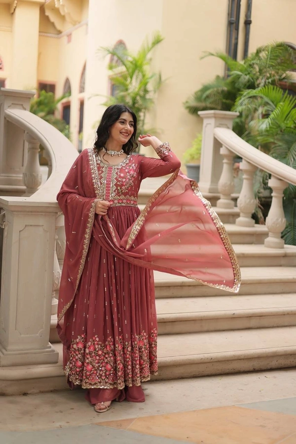 Azorte Fashion Stylish Faux Georgette Sharara Set with Sequins Embroidery – Perfect for Weddings & Festive Wear - Apm, M (38)