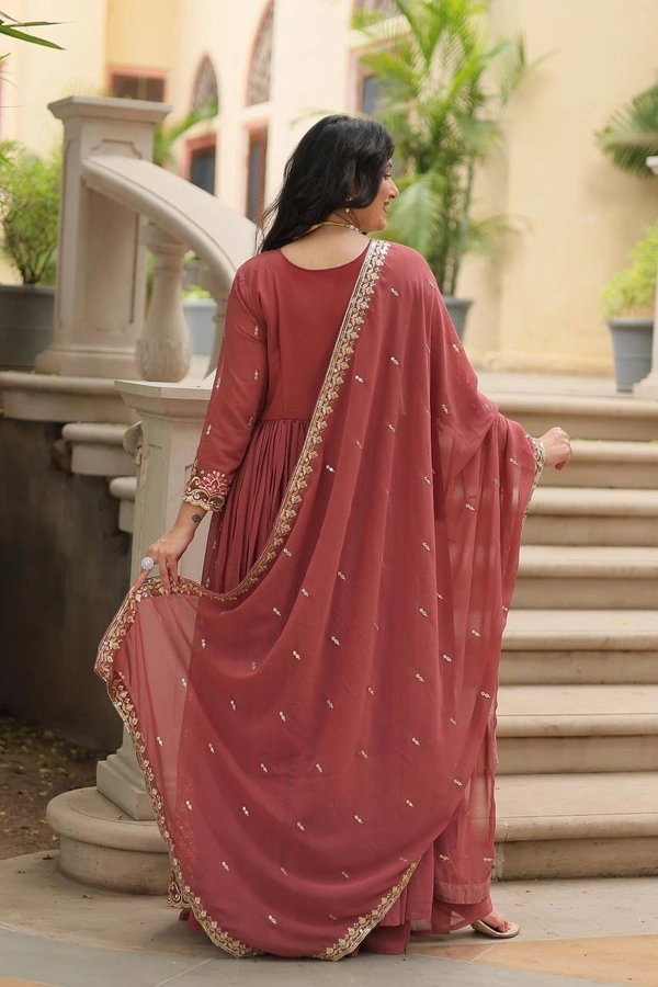 Azorte Fashion Stylish Faux Georgette Sharara Set with Sequins Embroidery – Perfect for Weddings & Festive Wear - Apm, M (38)