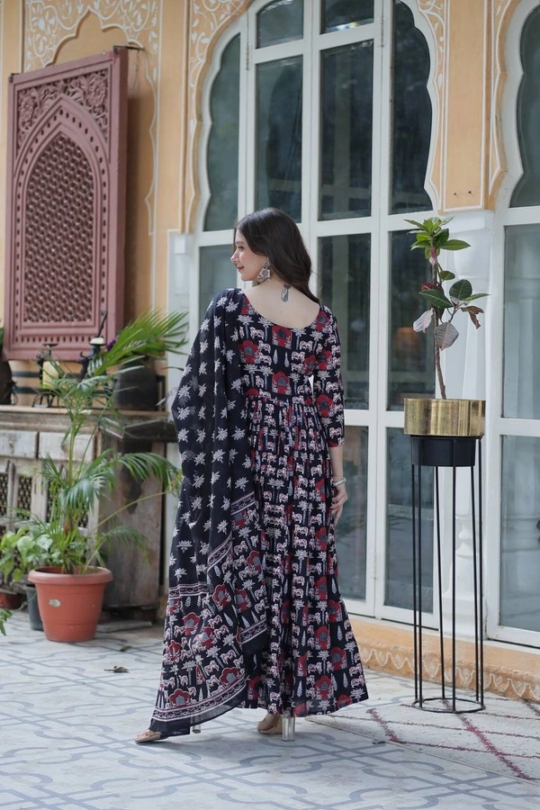 Azorte Fashion Elegant Pure Cotton Kurti Set with Pant & Dupatta – Comfortable & Stylish Ethnic Wear - Mirage, XL (42)