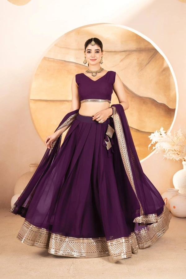 Azorte Fashion Designer Dyeable Lehenga Choli Set | Sequins Embroidery | Azorte Fashion - Valentino, Lehenga - Semi Stitched, Blouse - Unstitched