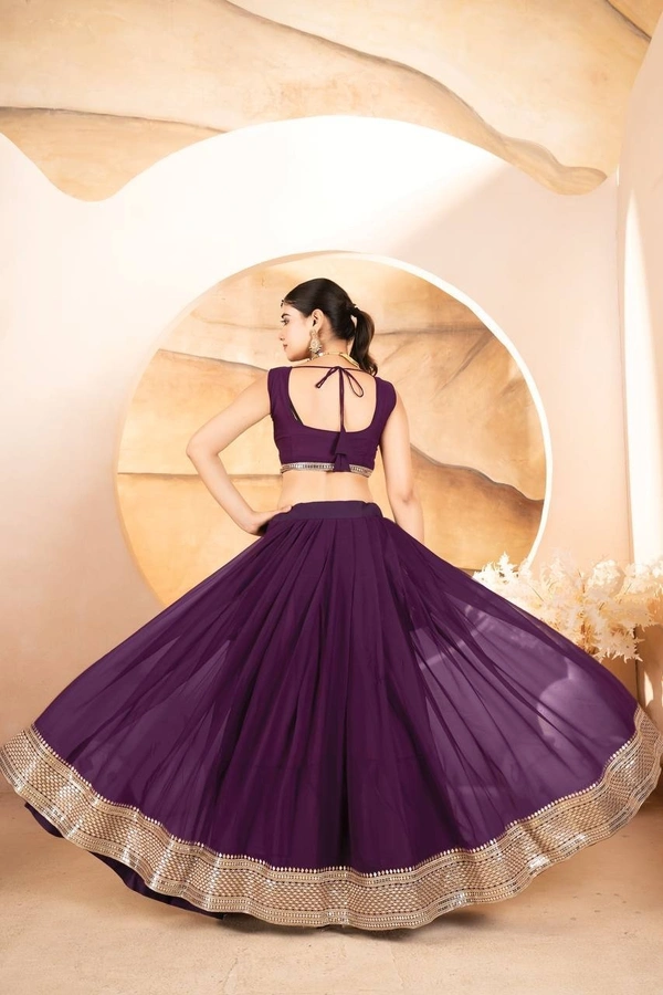 Azorte Fashion Designer Dyeable Lehenga Choli Set | Sequins Embroidery | Azorte Fashion - Valentino, Lehenga - Semi Stitched, Blouse - Unstitched