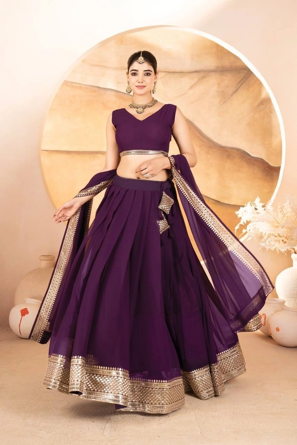 Azorte Fashion Designer Dyeable Lehenga Choli Set | Sequins Embroidery | Azorte Fashion - Valentino, Lehenga - Semi Stitched, Blouse - Unstitched