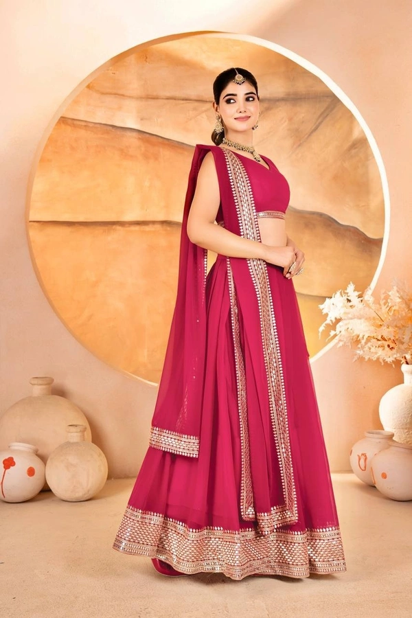 Azorte Fashion Designer Dyeable Lehenga Choli Set | Sequins Embroidery | Azorte Fashion - Maroon Flush, Lehenga - Semi Stitched, Blouse - Unstitched